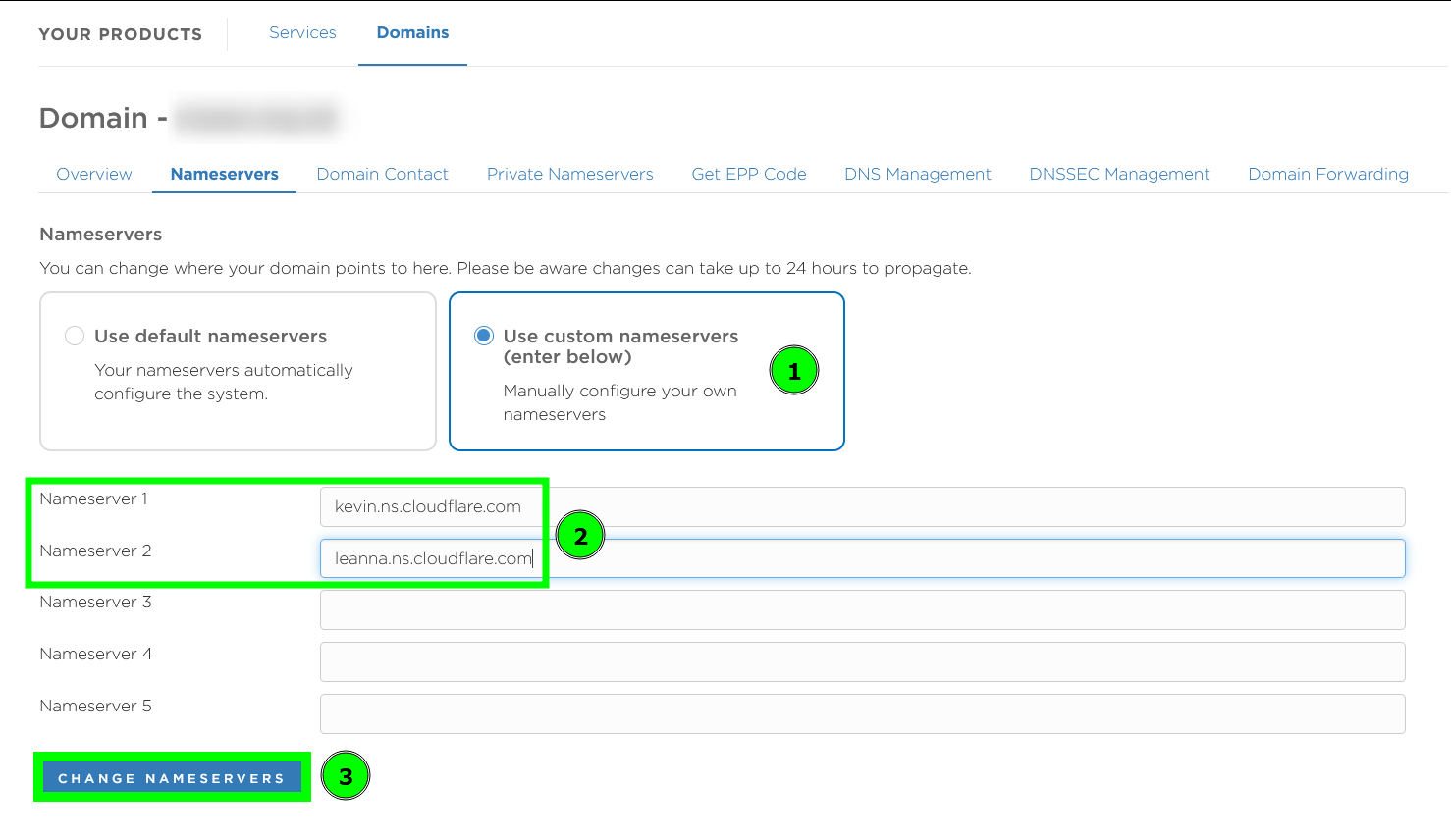 cara menggunakan name server cloudflare step 3