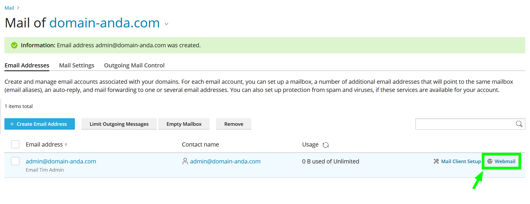 Tampilan ikon amplop kecil di sebelah kanan alamat emailmu