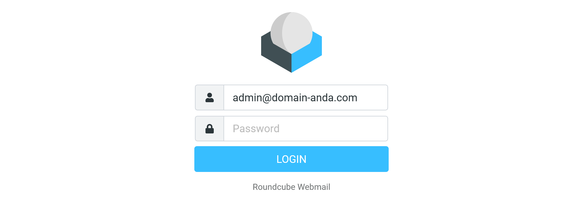 Tampilan login Roundcube Webmail