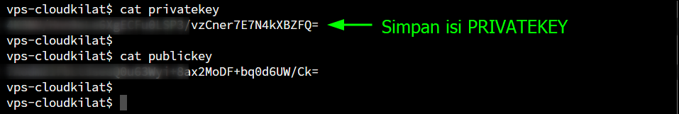 Melihat isi file privatekey dan publickey