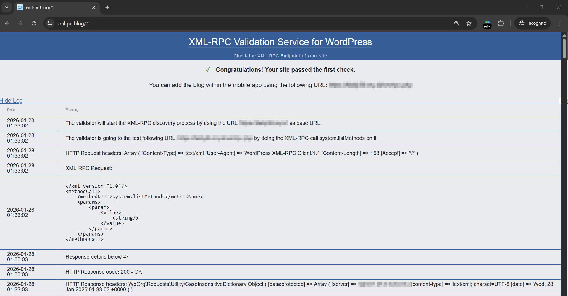 Cek XML RPC Aktif via Tools Online