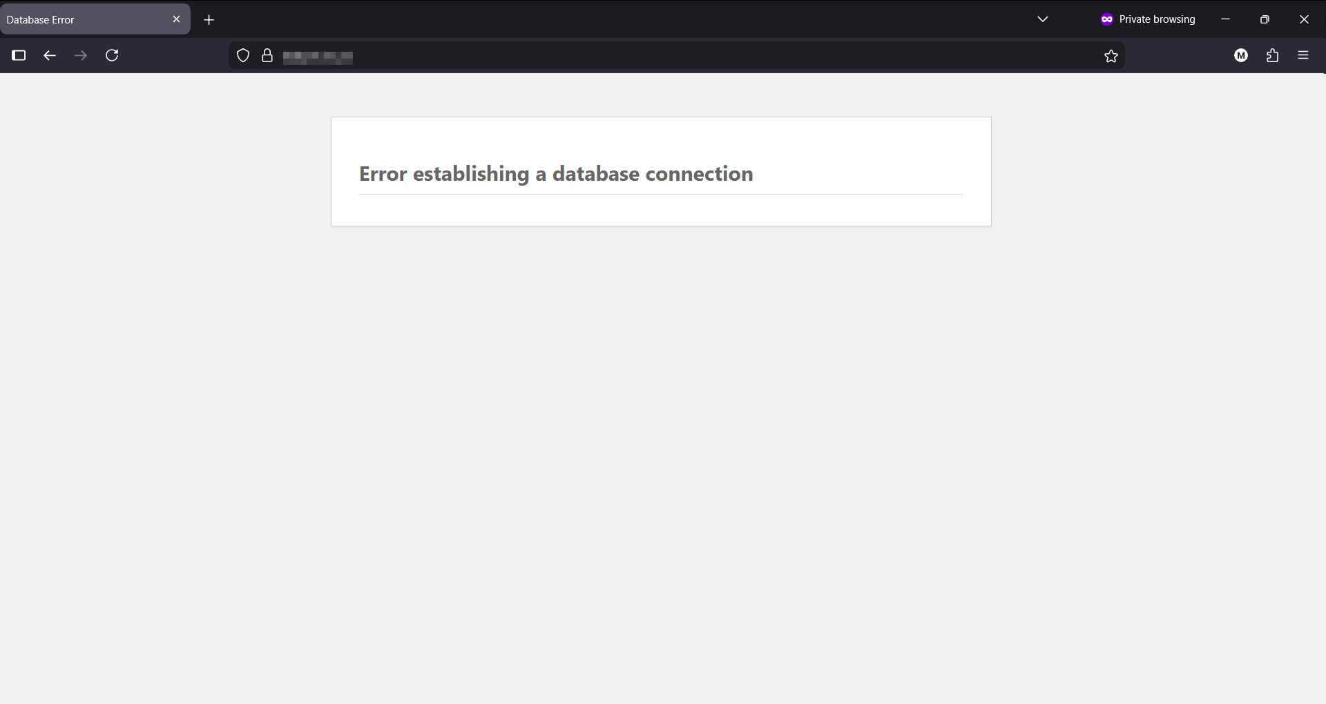 Error establishing a database connection