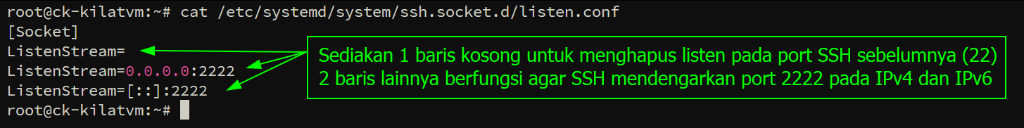 File override systemd ssh.socket.d/listen.conf
