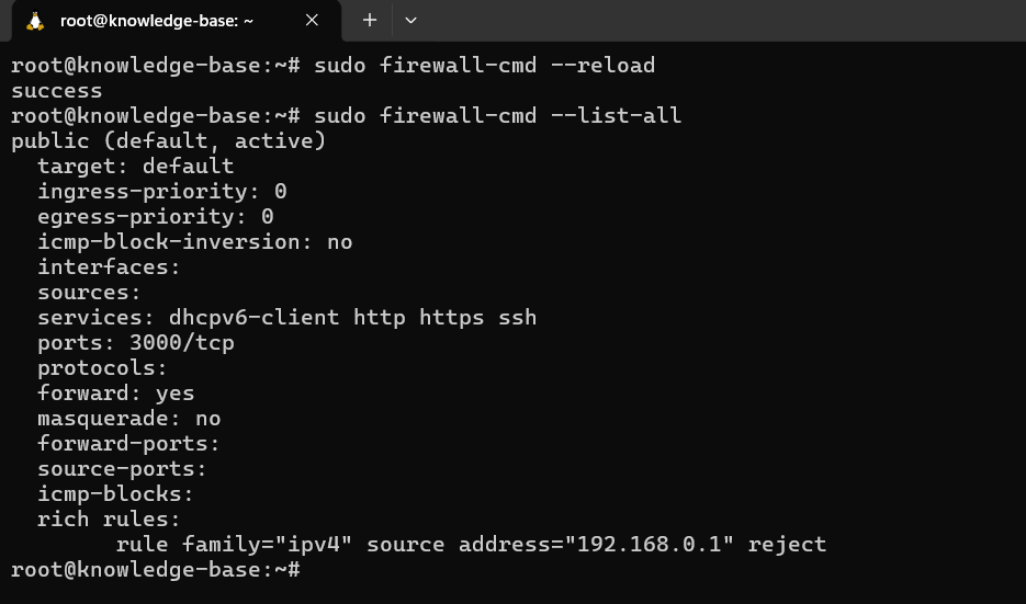 Cek Rule firewalld