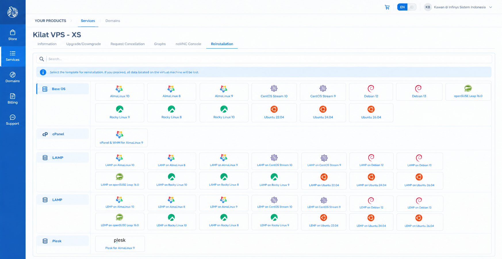 Kilat VPS OS Template