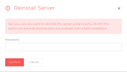 Konfirmasi Reinstall