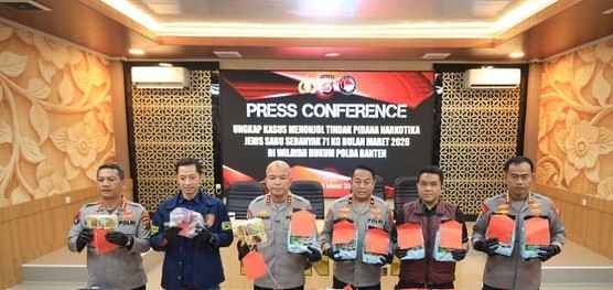 Polisi Bongkar Jaringan Narkoba di Banten, 71 Kg Sabu Diamankan