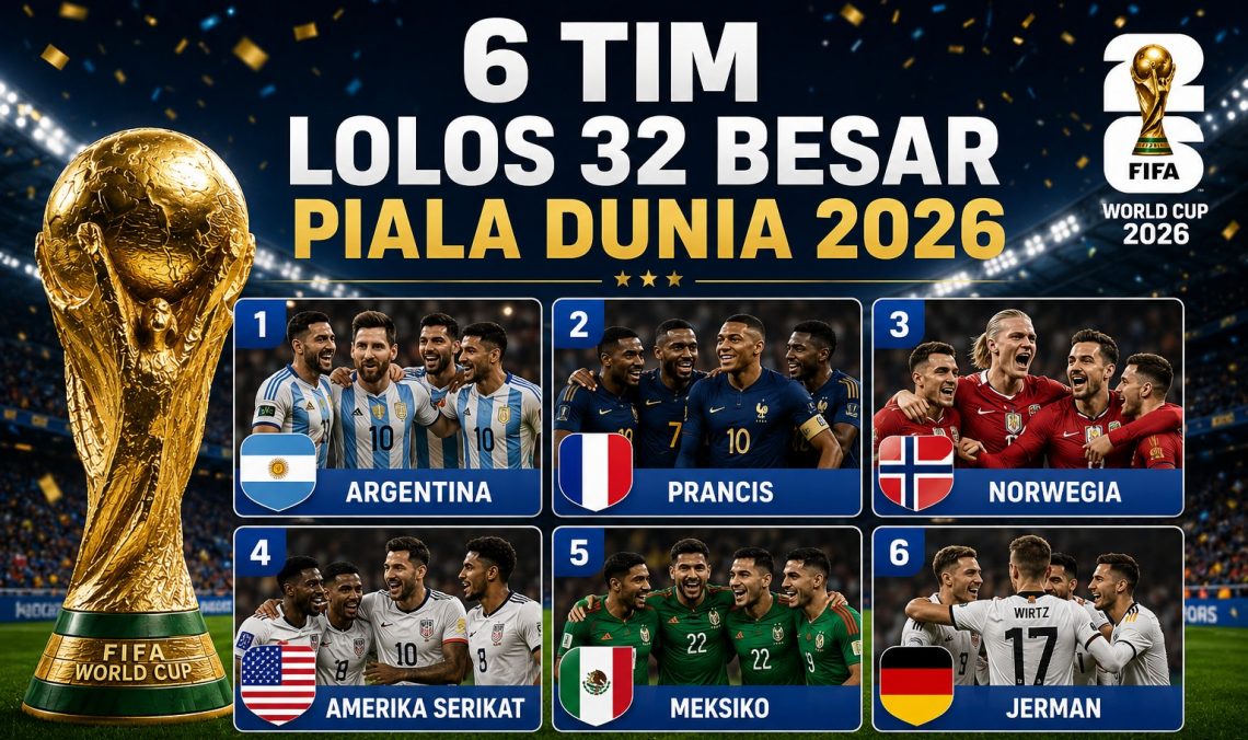 Piala Dunia 2026: Enam Tim Amankan Tiket 32 Besar, Argentina dan Prancis Lolos