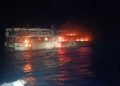 Kapal feri M/V June Aster terbakar di perairan Palawan, Filipina. Lima orang tewas dan puluhan lainnya masih dalam pencarian.