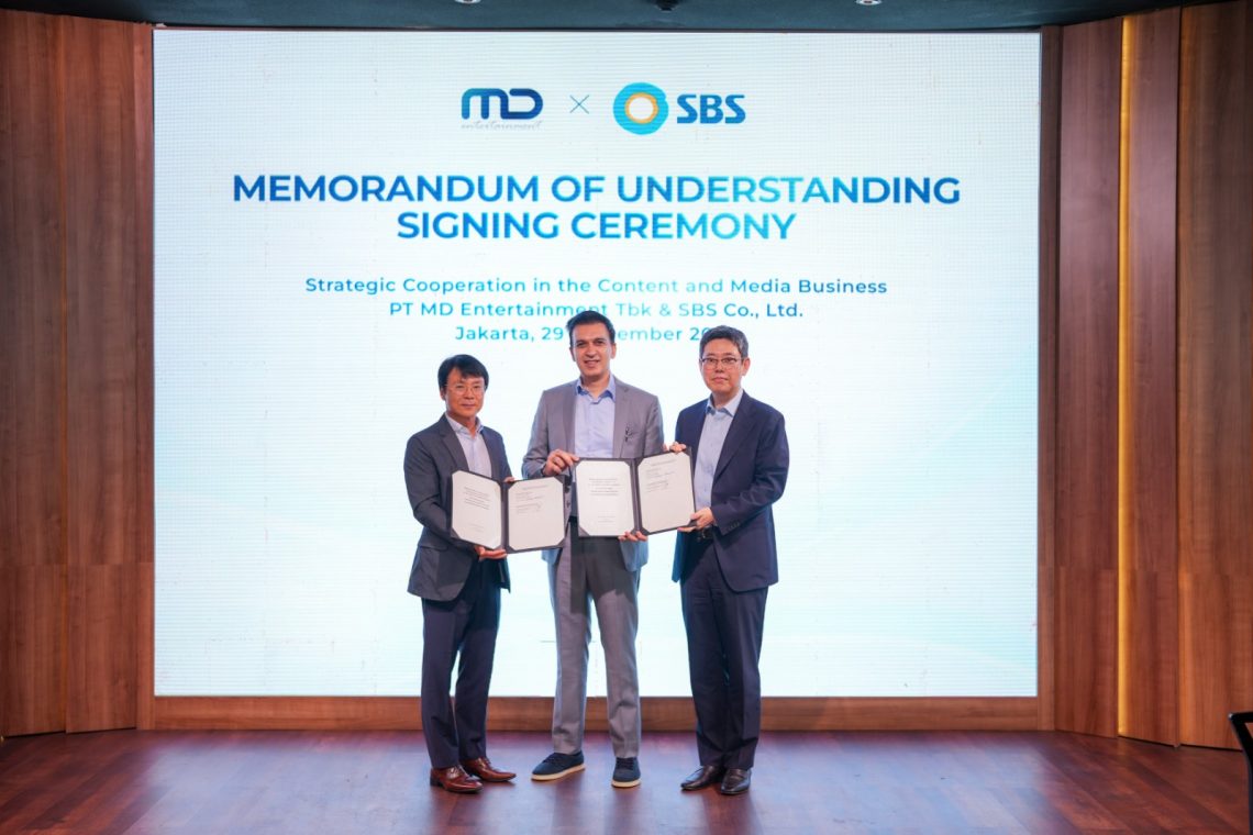 MD Entertainment dan SBS menandatangani MOU kerja sama konten, termasuk menghadirkan program SBS dan mengembangkan remake berbahasa Indonesia.