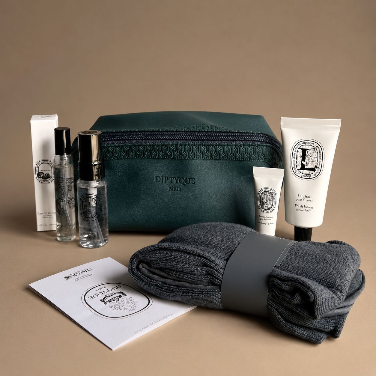 Diptyque Qatar 34 Pouch Green Set