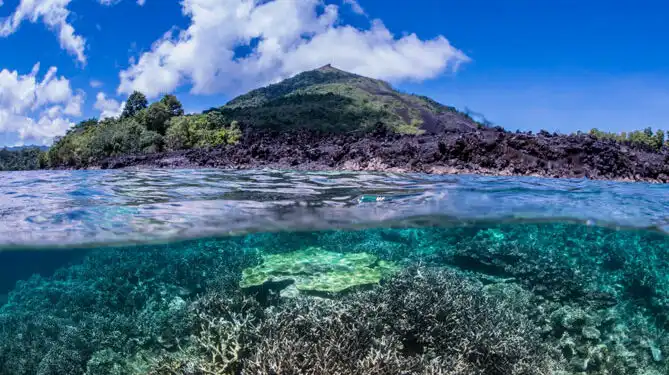 Mengintip Keindahan Bawah Laut Kaki Gunung Api Banda