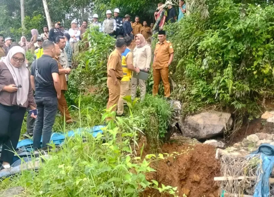 Wabup Madina Tinjau Irigasi Aek Roburan Jebol, 500 Hektare Sawah Terancam