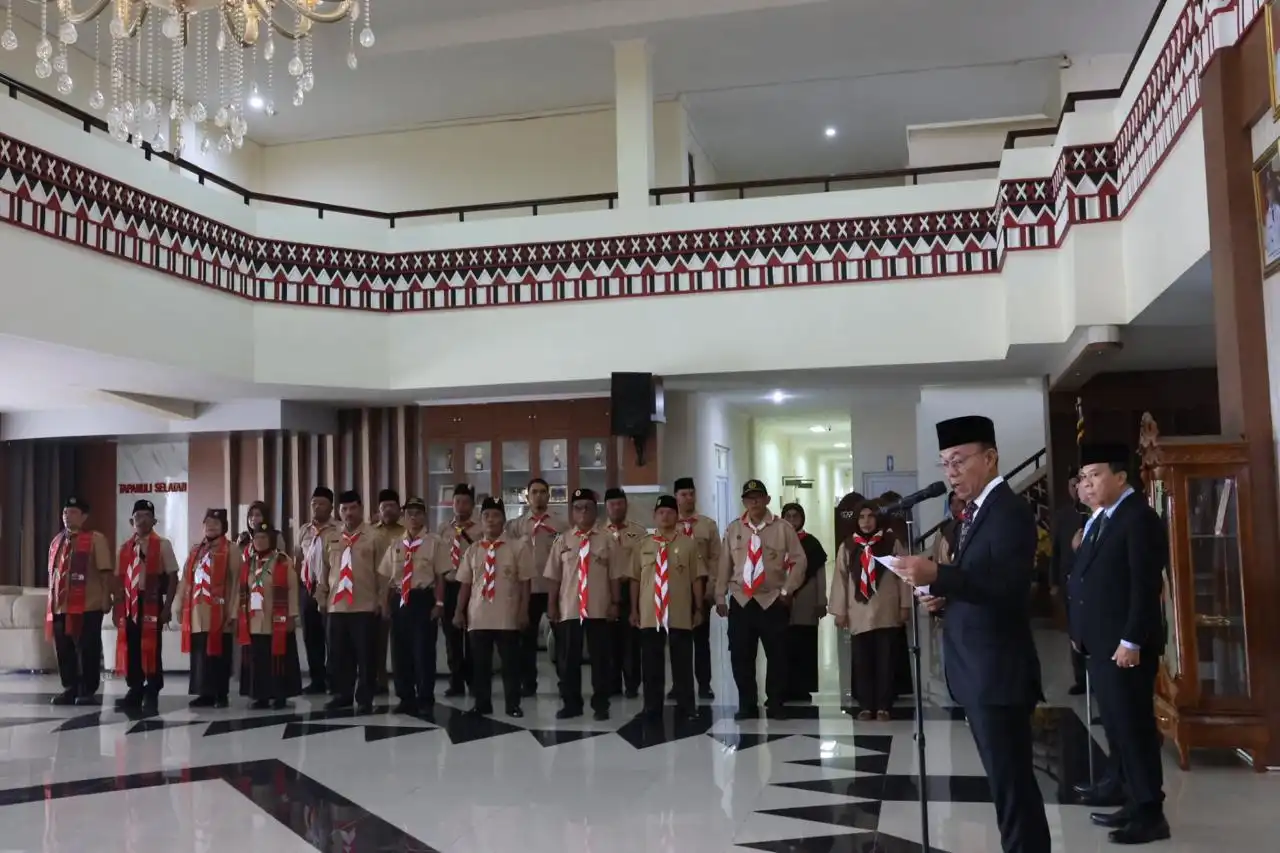 Bupati Tapsel Lepas Kontingen Jambore Nasional Pramuka XII, 23 Peserta Siap Bawa Nama Daerah ke Tingkat Nasional