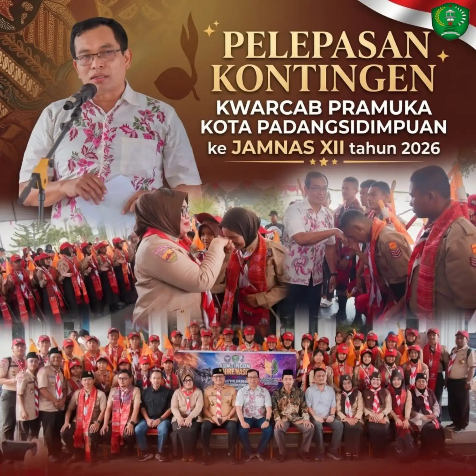 45 Kontingen Pramuka Padangsidimpuan Dilepas Ikuti Jambore Nasional XII di Cibubur