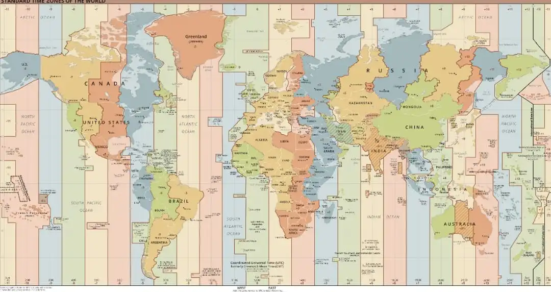 Negara dengan Zona Waktu Terbanyak di Dunia