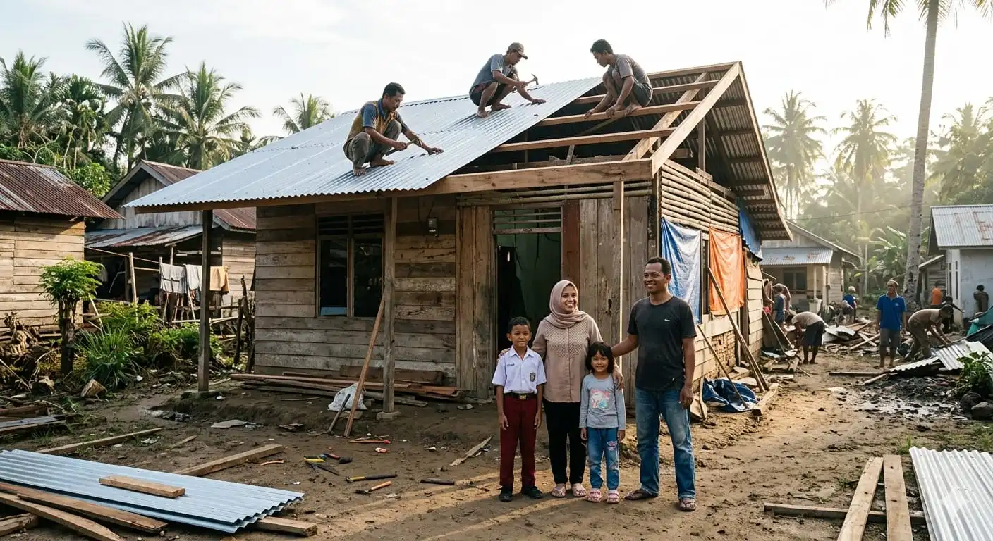 Rp537,22 Miliar Bantuan Renovasi Rumah Disalurkan di Sumatera, 26.849 Unit Mulai Diperbaiki