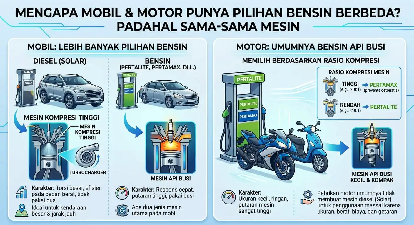 Kenapa mobil bisa memiliki banyak jenis bensin?
