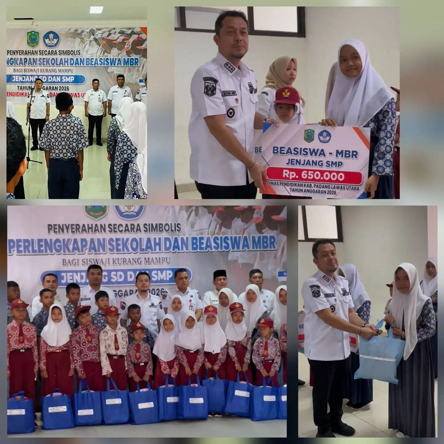 Bupati Salurkan Bantuan Pendidikan untuk Ratusan Siswa Kurang Mampu dan Berprestasi