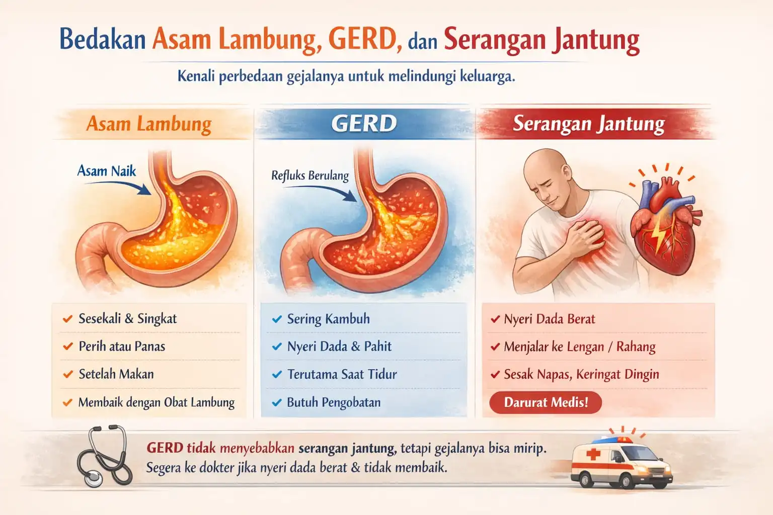 GERD : Kenali Bedanya dengan Asam Lambung dan Waspadai Gejala Mirip Serangan Jantung