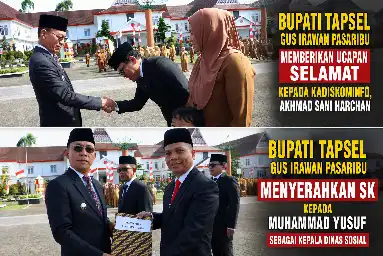 Bupati Tapsel Gus Irawan Lantik 10 Pejabat Eselon II, Tekankan Kinerja dan Ketahanan Pangan
