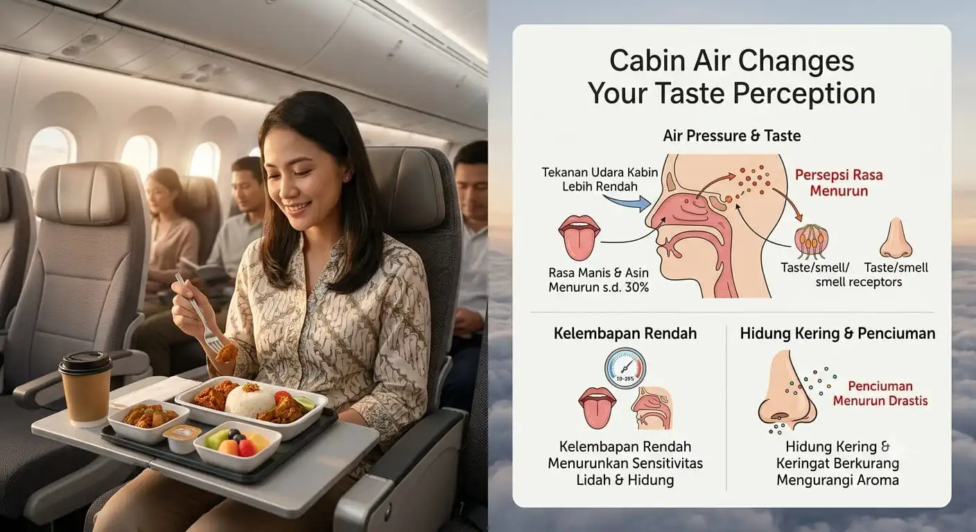 Kenapa Makanan di Pesawat Terasa Hambar? Bukan Salah Koki, Ini Penjelasan Ilmiahnya