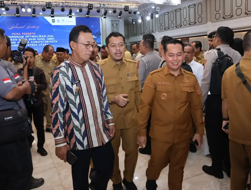Bupati Gus Irawan Pasaribu Ikuti Rakor DBH Pajak, Tapsel Dapat Pagu PBBKB 2026 Rp11,174 Miliar
