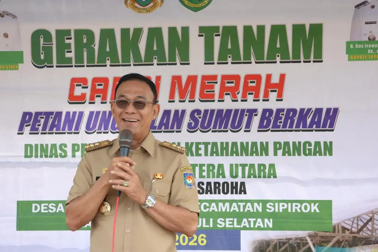 Gerakan Tanam Cabai Merah Sumut Berkah di Sipirok, Bupati Gus Irawan Dorong Petani Manfaatkan Program Terintegrasi dan KUR Nol Persen