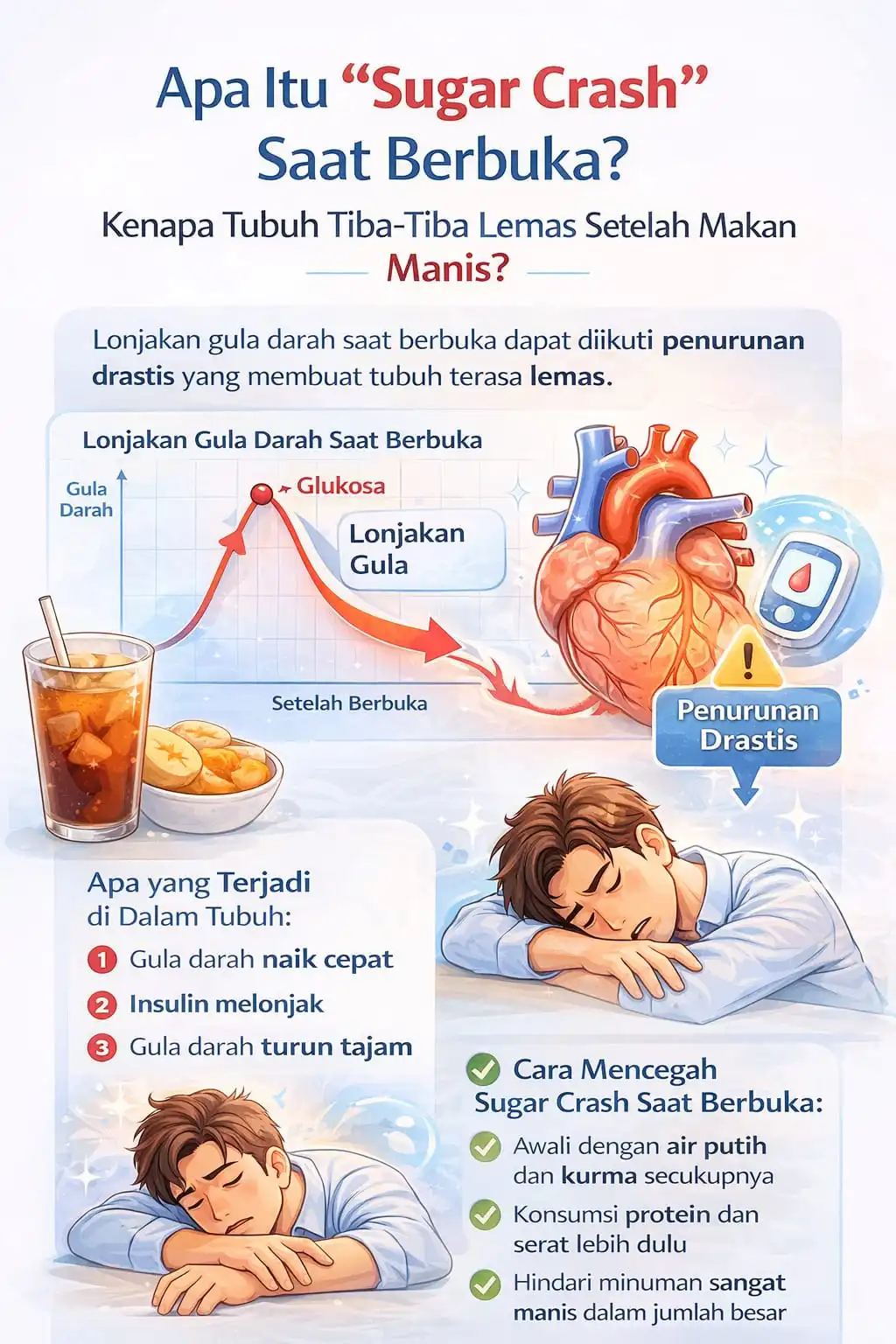 Sugar Crash, Saat Tubuh Malah Lemas Saat Berbuka Dengan Yang Manis. 