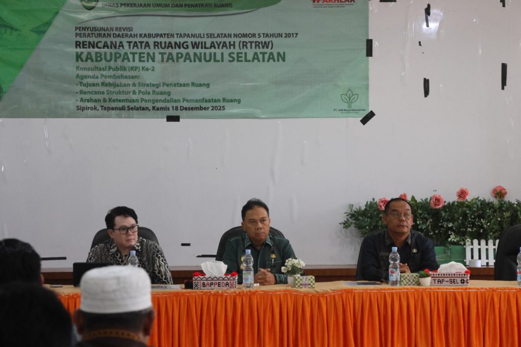 Buka Konsultasi Publik Revisi RTRW Tapsel, Wabup Jafar Tekankan Mitigasi Bencana dan Tata Ruang Berkeadilan