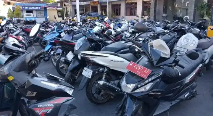 Polisi Amankan 62 Motor di Pamekasan, 3 Berpelat Merah