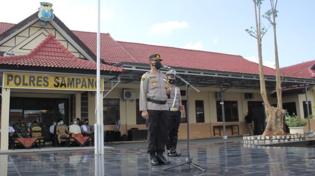 Polres Sampang Gelar Apel Kesiapan Pengaman Larangan Mudik Lebaran 2021