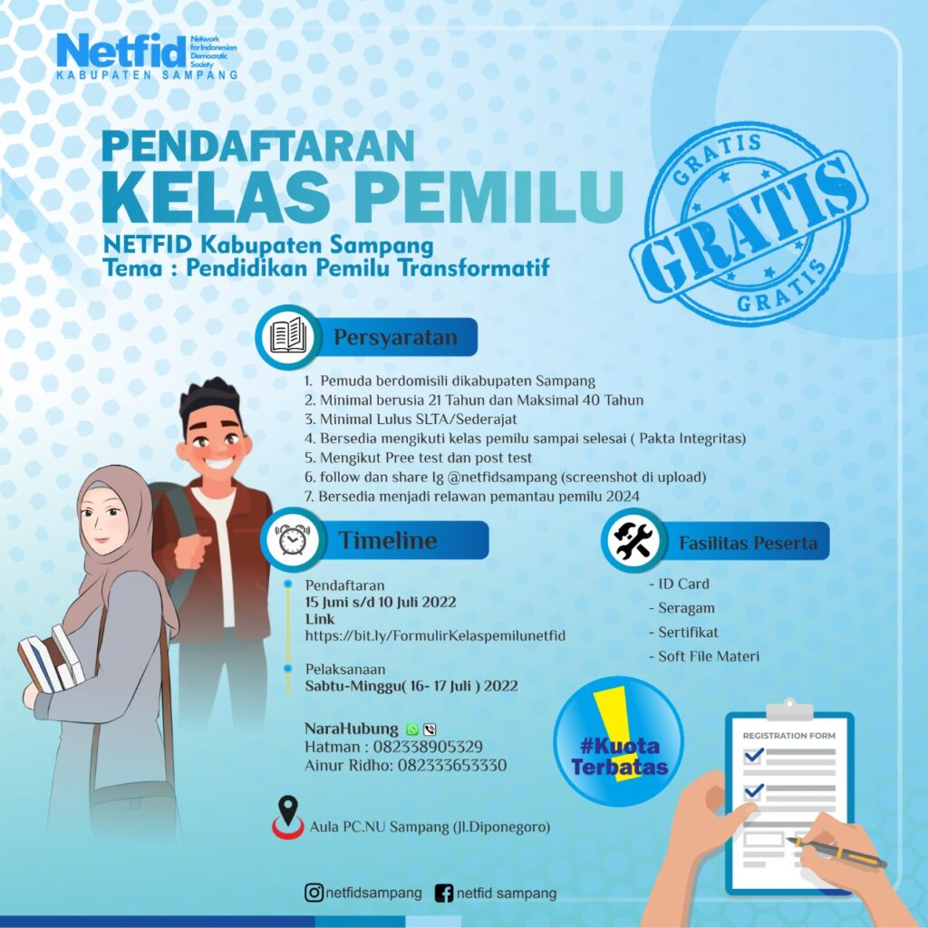 Pendaftaran Kelas Pemilu Gratis Netfid Kabupaten Sampang
