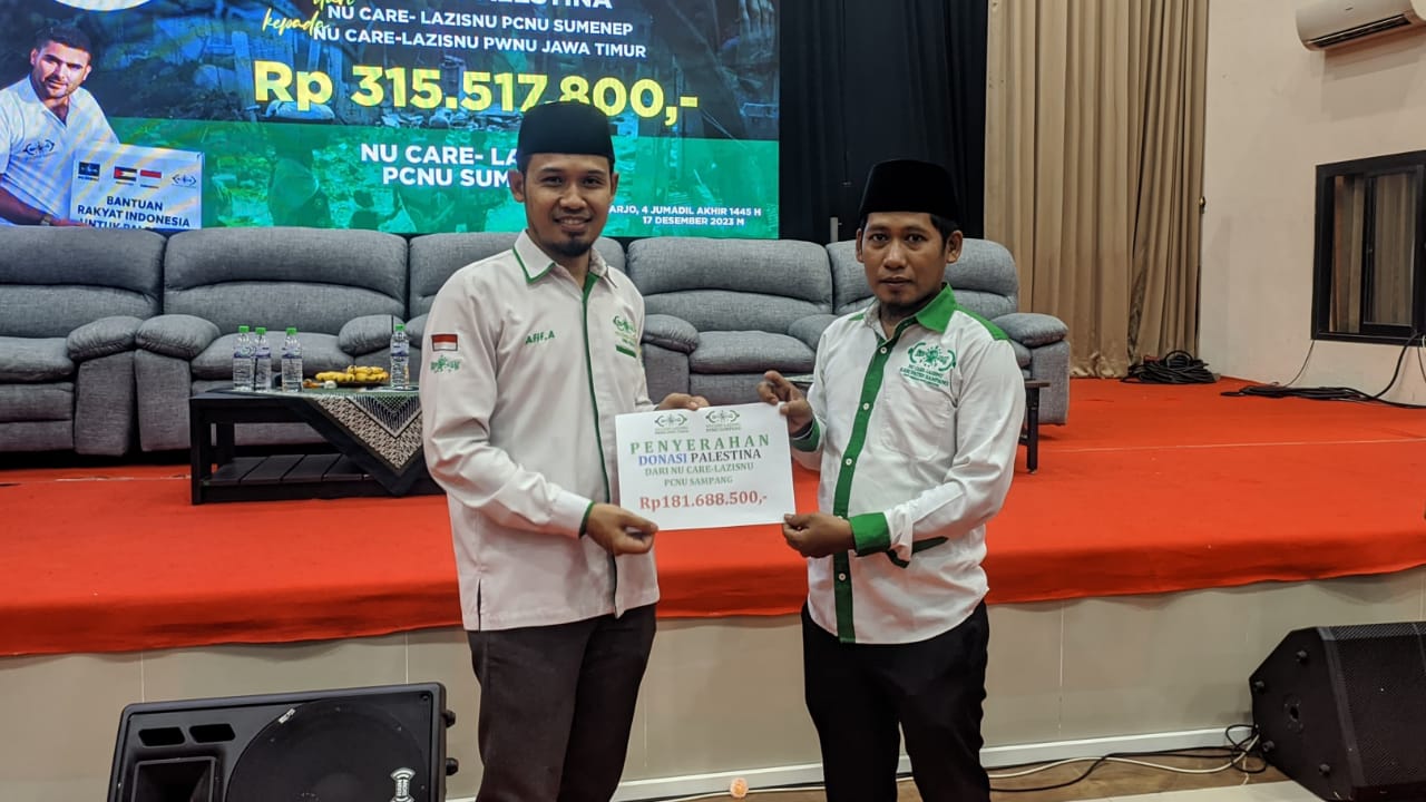 LAZISNU Sampang Serahkan Donasi Palestina ke PW LAZISNU Jatim
