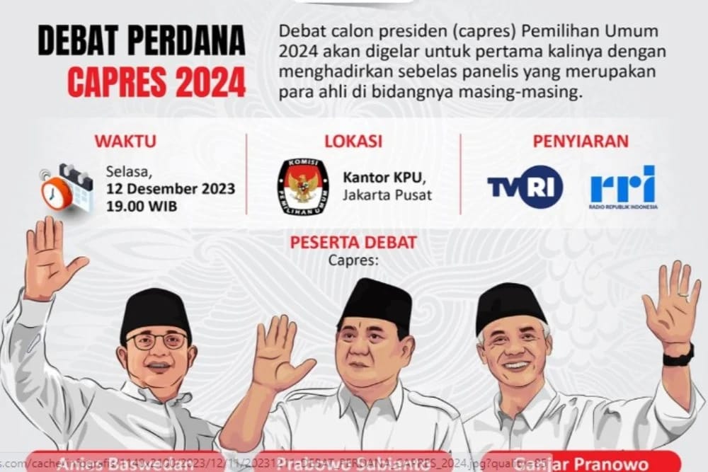 Debat Capres 2024 Perdana Malam Ini, Cek Tema hingga Jadwalnya
