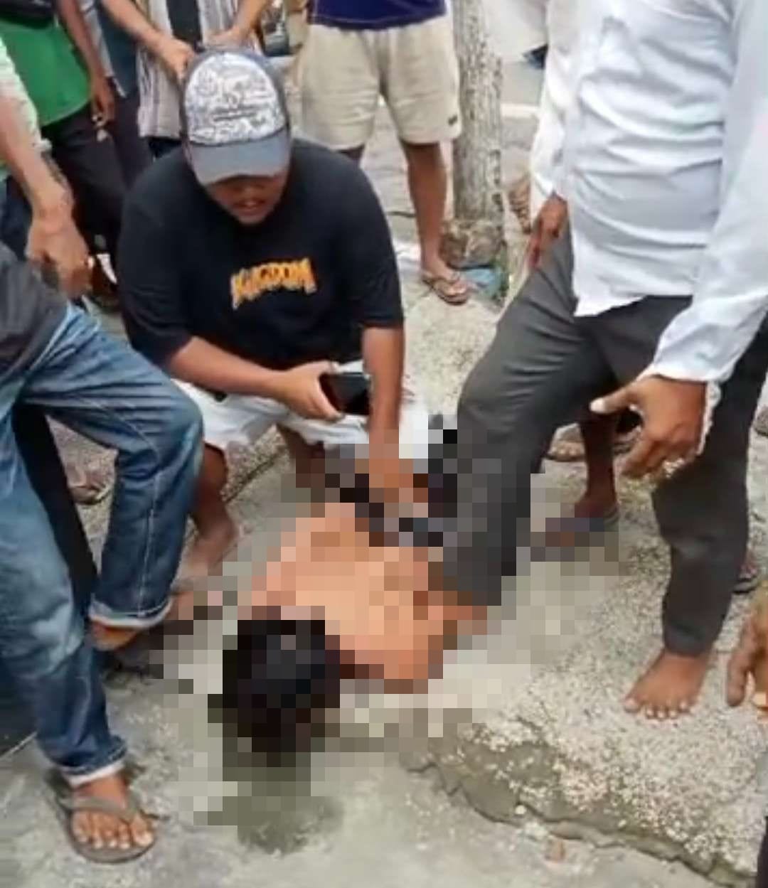 Maling HP di Pasar Srimangunan Sampang Babak Belur Diamuk Massa