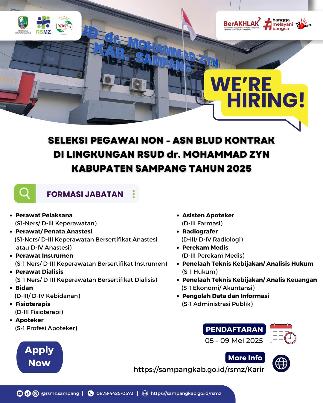 RSUD dr. Mohammad Zyn Sampang Cari Pegawai Kontrak, Simak Ketentuannya
