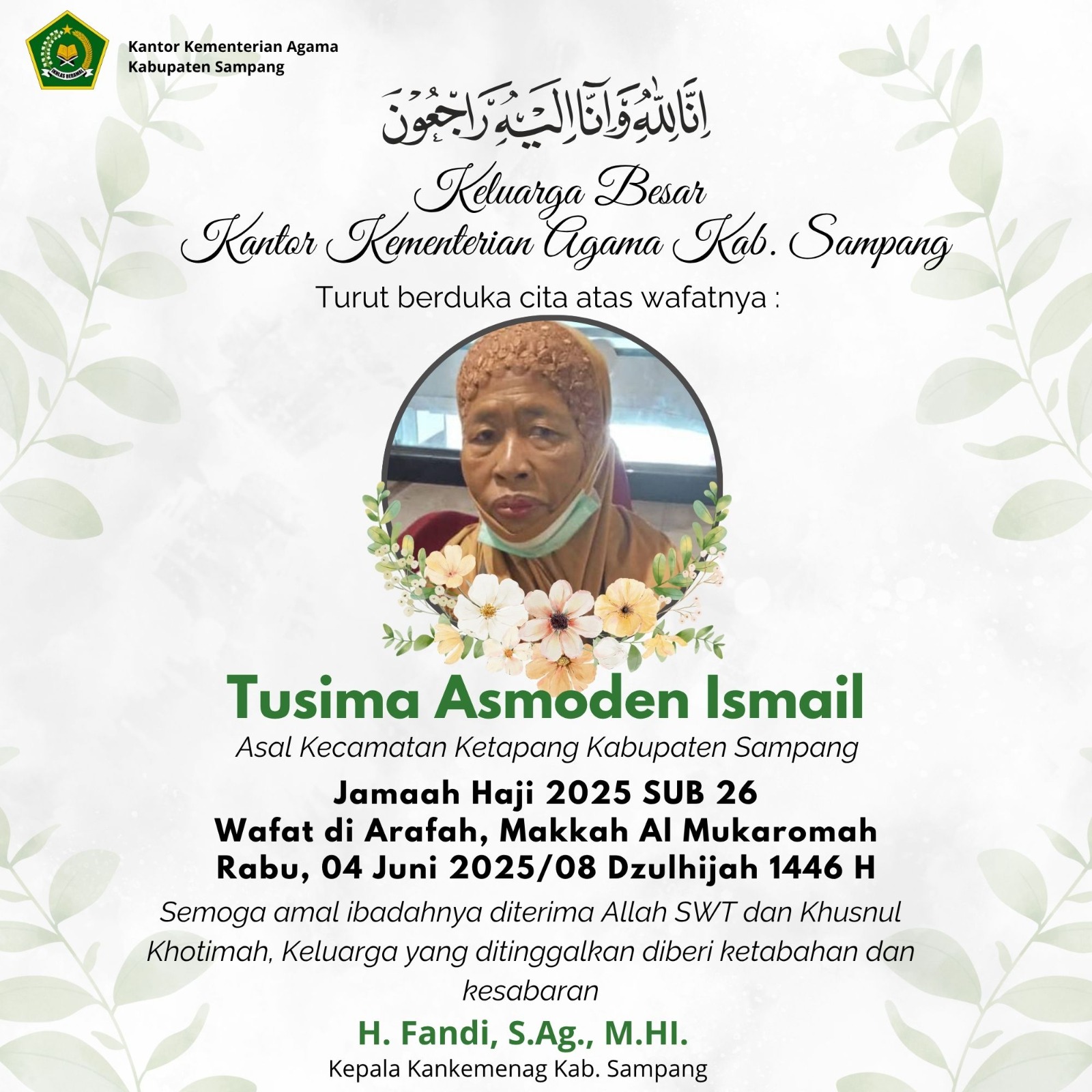 1 Jemaah Haji Asal Sampang Meninggal di Arafah