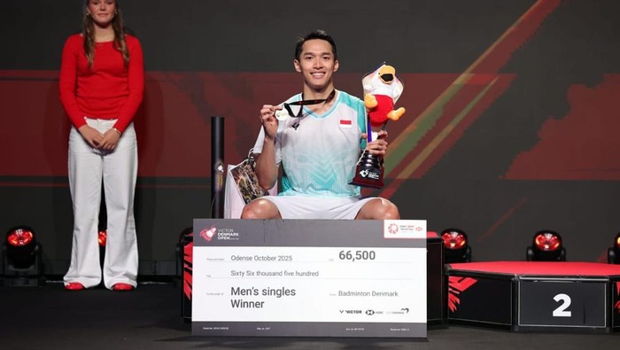 Kalahkan Shi Yu Qi, Jonatan Christie Juara Denmark Open 2025