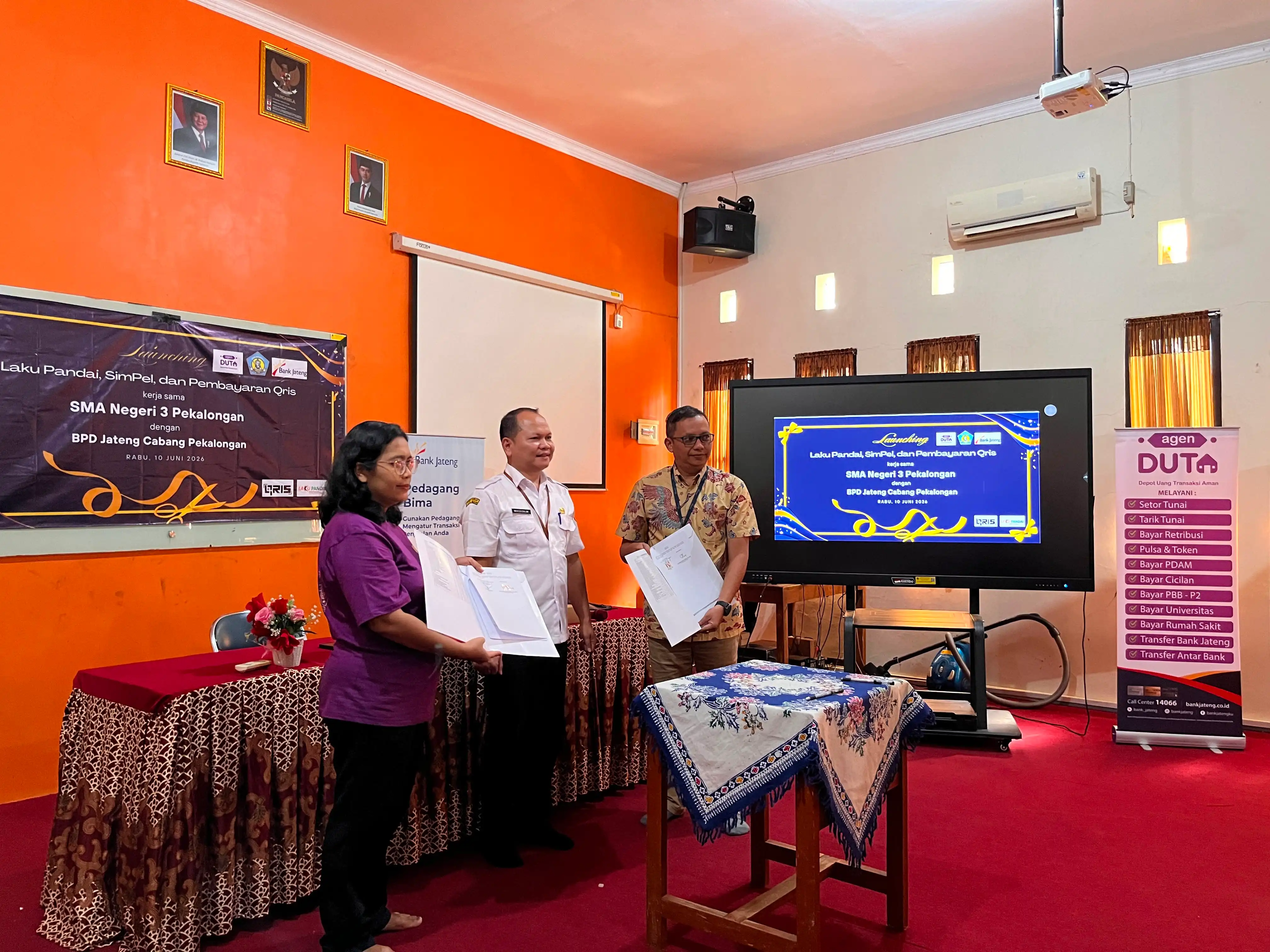 SMA N 3 Pekalongan Gandeng Bank Jateng Luncurkan Program Laku Pandai dan QRIS di Lingkungan Pendidikan