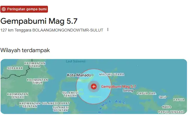 Sulawesi Utara Diguncang Gempa Beruntun Hari Ini, Boltim hingga Sangihe Bergetar!