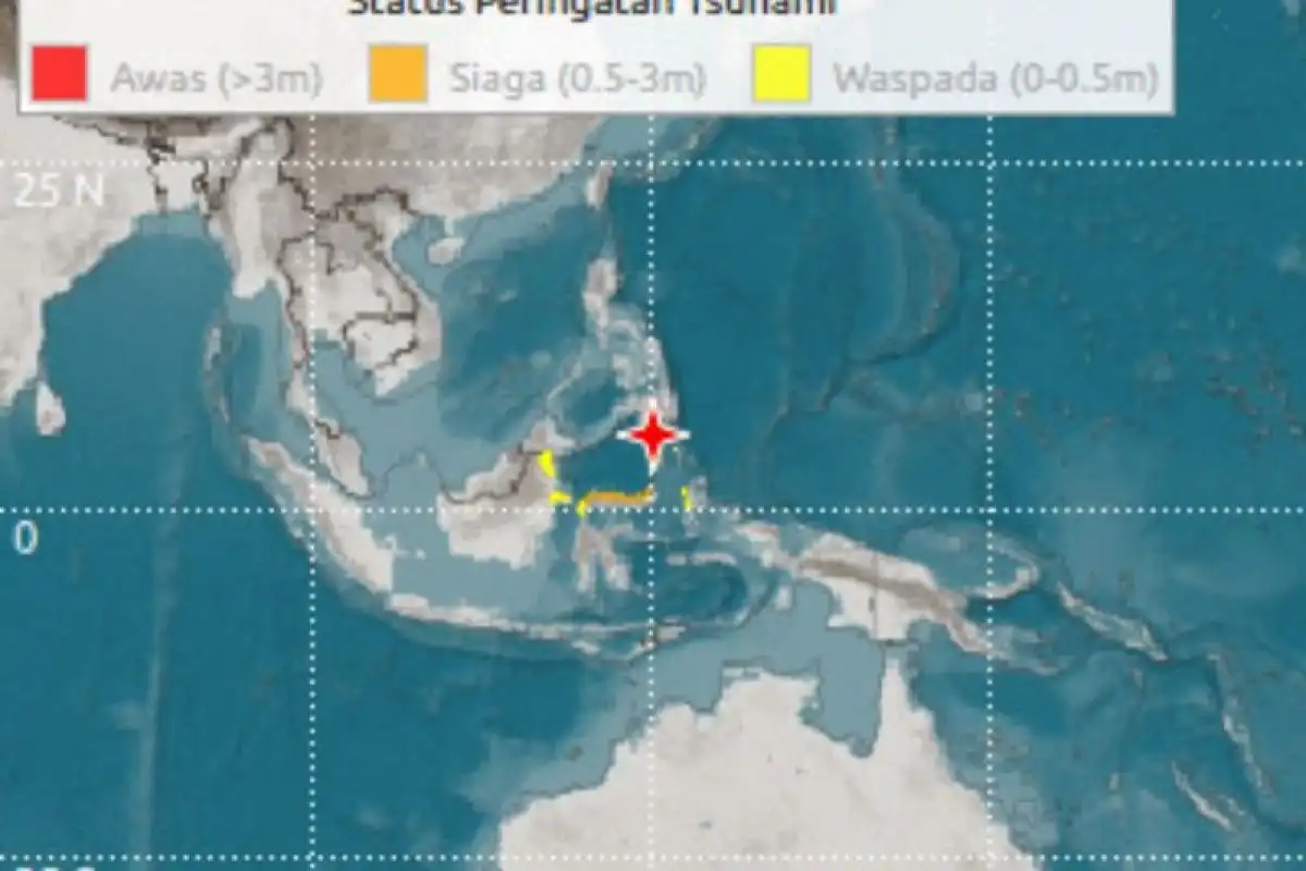 Gempa M 7,7 di Selatan Mindanao Filipina Picu Peringatan Dini Tsunami di Sejumlah Wilayah Indonesia