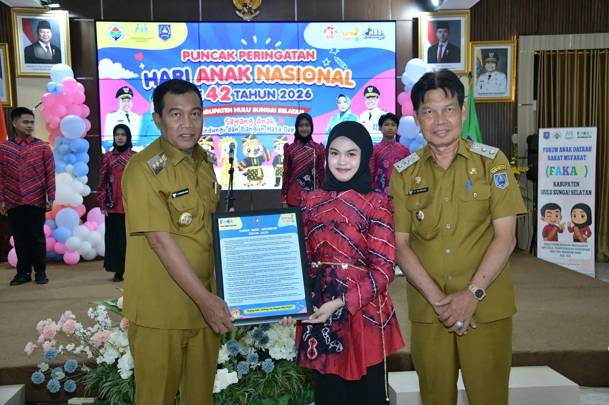 Hari Anak Nasional ke-42 HSS, Bupati Tekankan Suara Anak Jadi Bagian Pembangunan Daerah