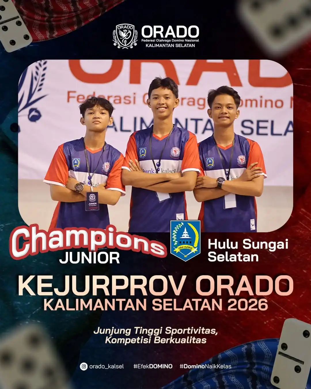 HSS Sabet Emas Kategori Junior Kejurprov Domino Kalsel 2026, Tanbu Unggul di Kategori Senior