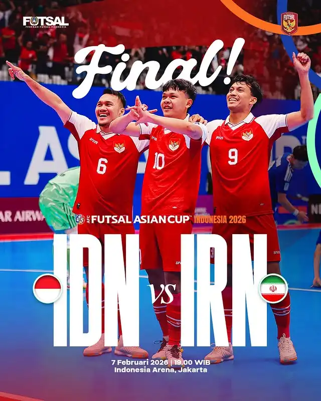 Final Piala AFC Asia Futsal 2026: Indonesia Vs Iran Malam Ini, Kick Off 19.00 WIB