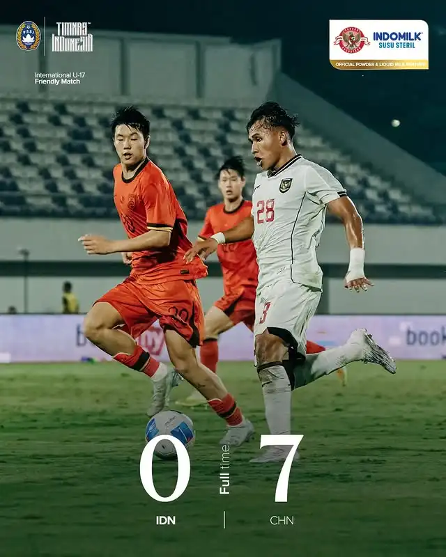 Timnas U17 Indonesia Kalah Telak 0-7 dari China, Evaluasi Besar Jelang Piala Asia U17 2026